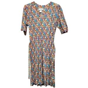 M.F. Sheldon by shawn V neck paisley print pullover vintage ILGWU dress …